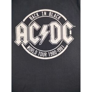 AC/DC Back In Black T Shirt Men's XXL Black Grunge Rockabilly Rocker Classicrock